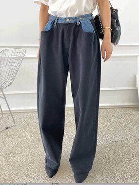 The Frankie Shop Hayla Contrast Denim Pants